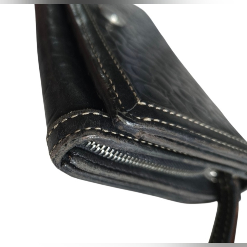 Coach Black Embossed Leather Wallet - Picture 5 of 11